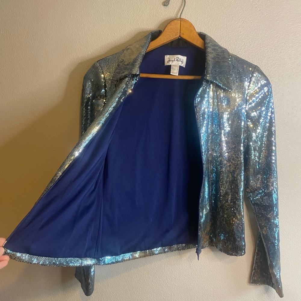 Joseph Ribkoff Silver Sequin Jacket - image 7